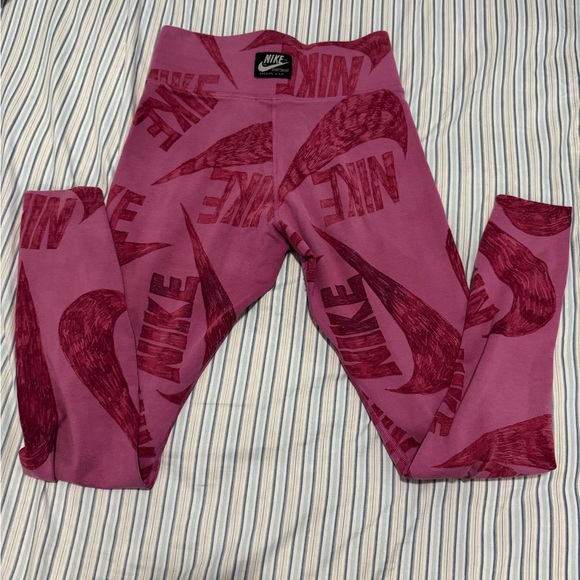 Nike Women's Pink Logo Leggings - Picture 4 of 6